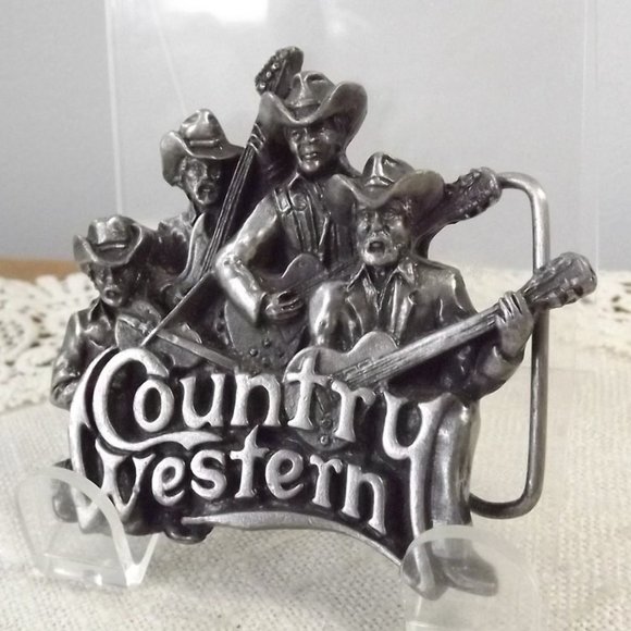 Country Western Vintage Pewter Belt Buckle, Bergamot Brass Works 1981 - Picture 2 of 9
